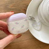 Pink Purple Blue Rose Flower Soft Headphone Protection Cover Case For Apple AirPods 1 2 3 4 Pro 2 Cases Coque Cute Love Pendant
