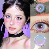 1 Pair New Colored Contacts Lenses Fashion Blue Lense - 0.00 To - 8.00 Diopter Lenses High Quality Cute Beautiful Pupils