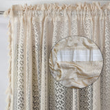 Outdoor Boho Lace Tassel Sheer Curtains Multi Panels Light Filter Drapes For Gazebo Garden Terrace Warm Housewarming Gift
