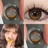 2PCS Hot Sale Color Contact Lenses with Prescription 0~-8.00 Degree Klein Butterfly Lenses Blue Pupils Beauty Eyes Lens