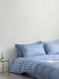 Modern Copenhagen Stripe Bedding Set Pure Cotton Gown Satin Six-Piece Quartet Full Cotton Quilt Cover Bed eet
