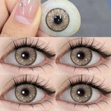 1 Pair New Eyes Contacts Lenses with Myopia Diopter Eyes Colored Lens Makeup Beauty Pupil Annual Use Fast Shipping