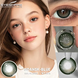 1 Pair Big Eyes Black Lenses Natural Gray Lenses Color Contact Lenses Eyes with Green Beautiful Pupils Lenses Yearly