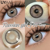 2Pcs Natural small diameter Contacts Colored Lenses Fashion Green Grey Blue Series Contact Lenses for Russian Girl