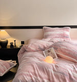 Latest Printing Silk Velvet Winter 4pcs Bedding Sets Luxurious Design Warm Quilt Cover Bedspread Pillowcases for Bedroom