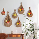 Hanging Baskets for Veggies Kitchen Fruit Basket Wall Baskets Woven Produce Holder Storage Fruit Wall Hooks Home Restaurant