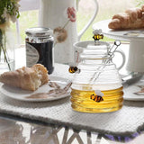 Honey Jars with Dipper 400ML Glass Honey Storage Transparent Food-grade Container with Dipper and Lid for Wedding Favors Baking