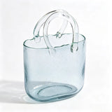 Handbag Shaped Glass Vase Creative Bubble Glass Flower Container Hydroponic Vase for Home Desktop Decoration