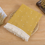 Cotton Muslin Swaddle Blankets for Newborn Baby Tassel Receiving Blanket New Born Swaddle Wrap Infant Sleeping Quilt Bed Cover
