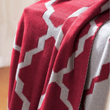 New European Geometric Throw Blanket Soft Knitted Sofa Bed Cover Outdoor Travel Shawl Blanket Warm Light Luxury Bedspread