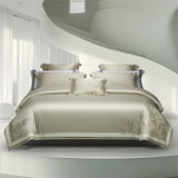 2025 New Luxury Embroidery 1200TC Lyocell Cotton Soft Silky Bedding Set Duvet Cover Set Bed Sheet/Fitted Sheet Pillowcases 4Pcs