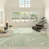 French Green Living Room Decoration Carpet Small Fresh Home Lounge Bay Window Non-slip Rug Luxury Balcony Bathroom Kitchen Rugs