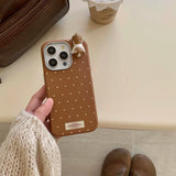 3D cute sleeping cat ins points shell for iphone 14pro 13 16 15 pro max 12 14 11 15promax 16pro autume winter leather phone case