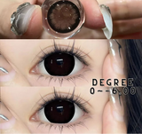 Colorcon 1 Pair Korean Lenses Colored Contact Lenses for Eyes Myopia Lenses 0~-6.00 Big Eye Lenses Black Lenses