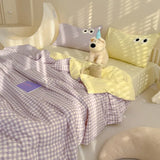 2025 new dopamine washed cloud cotton big eye series summer quilt four-piece three-piece set single piece summer quilt cool