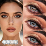 Brown Blue Colored Contact Lenses Yearly Plano Diopter Myopia Soft Lens Natural Look Daily Eye Contacts 60
