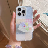 Plaid Floral Fruit Stand Suitable for Apple for Iphone16Promax Case/For Iphone15Promax Case/14Pro Case/13 Iphonecase/Fashionable Women's Mobile Phone Case/Simple Mobile Phone Case