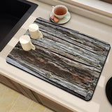 Natural Wood Grain Diatomite Kitchen Mat Super Absorbent Fast Drying Pad for Kitchen Countertop Dish Drying & Coffee Table Use