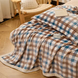 Super Soft Japanese Milk Velvet Blanket Thick Leisure Blanket for Home Office Nap Warm Naked Sleeping Bed Sheet for All Seasons