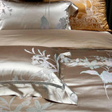 1000TC Egyptian Cotton Soft Silky Satin Jacquard Luxury Bedding Set Smooth Duvet Cover Flat/Fitted Bed Sheet Pillowcases 4Pcs