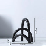 Geometric Arch Shaped Resin Ornaments Desktop Black and White Handicraft Modern Home Decoration