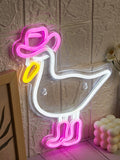 Chi-buy LED Neon Trendy Duck USB Powered Neon Signs Night Light 3D Wall Art Bedroom Living Room Decor Lamp Signs