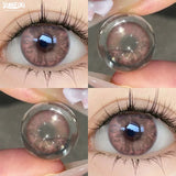 2PCS  Red Color Contact Lenses Large Diameter 14.5mm Myopia Degree Colored Lens Blue Beauty Pupil Makeup One Year Use