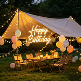 Happy Birthday LED Neon Sign Warm White USB Powered Wall Light Birthday Party Decor for Cake Shop Home Photo Backdrop Aesthetic Hanging Lamp