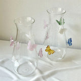 Creative 3D Butterfly Vase Jar Handcraft Home Decor Bottle Butterfly Vase Glass For Gift Party Living Room Tabletop Countert