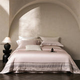 600TC Egyptian Cotton Bedding Set Luxury Satin Jacquard Border Duvet Cover Set Soft Grey High Thread Count Bed Sheet Pillowcases