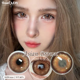 1 Pair Asian Series Colored Contact Lenses Natural Brown Pupils Eyes Contact lenses Green Soft Contacts 14.50mm