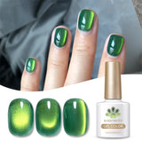 Green Guava Gel Nail Polish Cat Magnetic Light 10ml Sparkling Glass Bead Soak Off UV LED Varnish Salon Maniucre