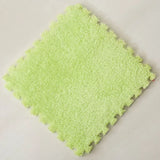 Plush Puzzle Foam Floor Mat Baby Play Mat Cute Soft Fluffy Interlocking Square Foam Tiles Area Rugs Carpet for Parlor Bedroom