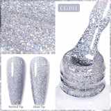 10ml Gold Glitter Gel Nail Polish Crystal Semi Permanent Soak Off UV Gel Varnish Nail Art Manicure Base Top Coat