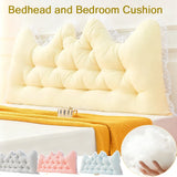 Korean Style  Pure Color Reading Pillow with Lace Trim Backrest  and Anti-Collision Waist Belt, Large Backrest Support Bolster