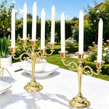 European Luxury Gold Candle Holder, Romantic Atmosphere Candelabra for Home Living Room Candlelight Dinner Decoration
