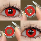 Block Blind Cosplay Anime Colored Contact Lenses Prescription Yearly Disposable Myopia for Halloween Party Makeup