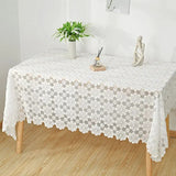 Lace Hollow Out Tablecloth Square Coffee Table Cloth Embroidery Flower Table Cover Hotel Wedding Party Dining Home Decor