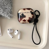 Gradient transparent animal graffiti TPU protection cover with keychain anti loss rope case for airpods 4 3 2 1 pro 2 soft cases
