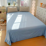 Korean Style Bedding Sets Soft Flat Sheet Duvet Cover Pillowcase Polyester Twin Queen Full Size Quilt Cover Set Sheet Set