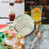 New Ice Cube Tray with Lid and Bin 21 Pcs Quick-Fill No-Touch Ice Cube Mold for Summer DIY Freezer Cocktail Tea Whisky Ice Box