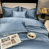 200S Count Long Staple Cotton Solid Color 100% Cotton Duvet Cover Quilt Single Pillowcase Sheet Fitted Bedding Set Queen King