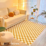 Retro Checkerboard Rug Living Room Large Area Carpet for Bedroom Home Decor Fluffy Soft Plush Carpets Study Lattice Lounge Rugs