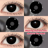 Eye Eyes Color Contacts Colored Contact Lenses Lens Small Pupil Cosmetics Cosplay Black 2Pcs 12 Months 1 Year Yearly Use