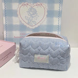 Original Korean Imported Quilted Soft and Cute Quilted Zipper Makeup Bag Storage