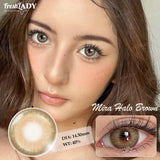 1 Pair Mira Halo Series Colored Contact Lenses Natural Brown Pupils Eyes Contact lenses Gray Soft Contacts 14.50mm