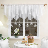 1PC Rod Pocket Sheer Curtain With Crystal Beads, Hollow Floral Pendants, 400×110cm, For Living Room, Lovely Housewarming Gift