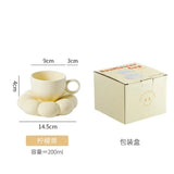 200ml Ceramic Mug Cute Cloud Decorative Plate Coffee Cup Set Creative Ceramic Cup Gift Box Modern Living Room Home Decoration