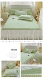 2/3pcs Summer Cooling Princess Bed Skirt Set Class A Mattress Cover Single Soft Mat Room Decor Bedspread Ice Silk Bean Cool Mat