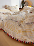 Soft Pure Cotton Bedding Set Cherry Red Waed Floral Embroidery Four-Piece Suite Cotton eet Cover Duvet Cover Bed Canopy